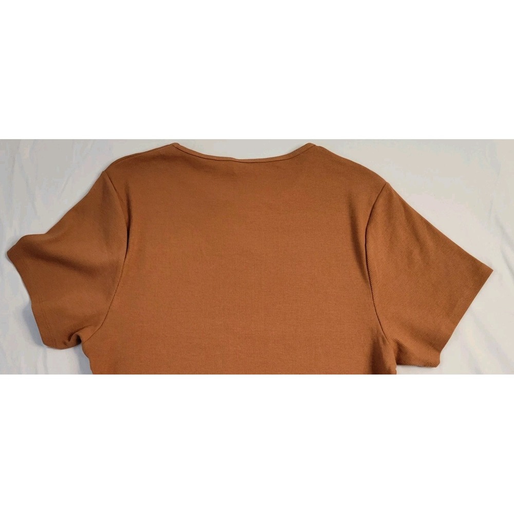 Women's Tshirt Top Sz 16 Leaf Brown Short Sleeve Casual Blouse Tees Essential Pc - Picture 7 of 9